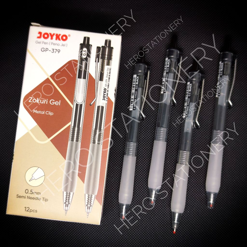 

Pen pena gel joyko zokuri semi needle tip 0.5 mm GP-379 . 12 unit