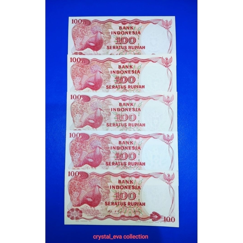 Uang Kertas Kuno Goura Victoria 100 Rupiah Tahun 1984 Kondisi UNC (ASLI)