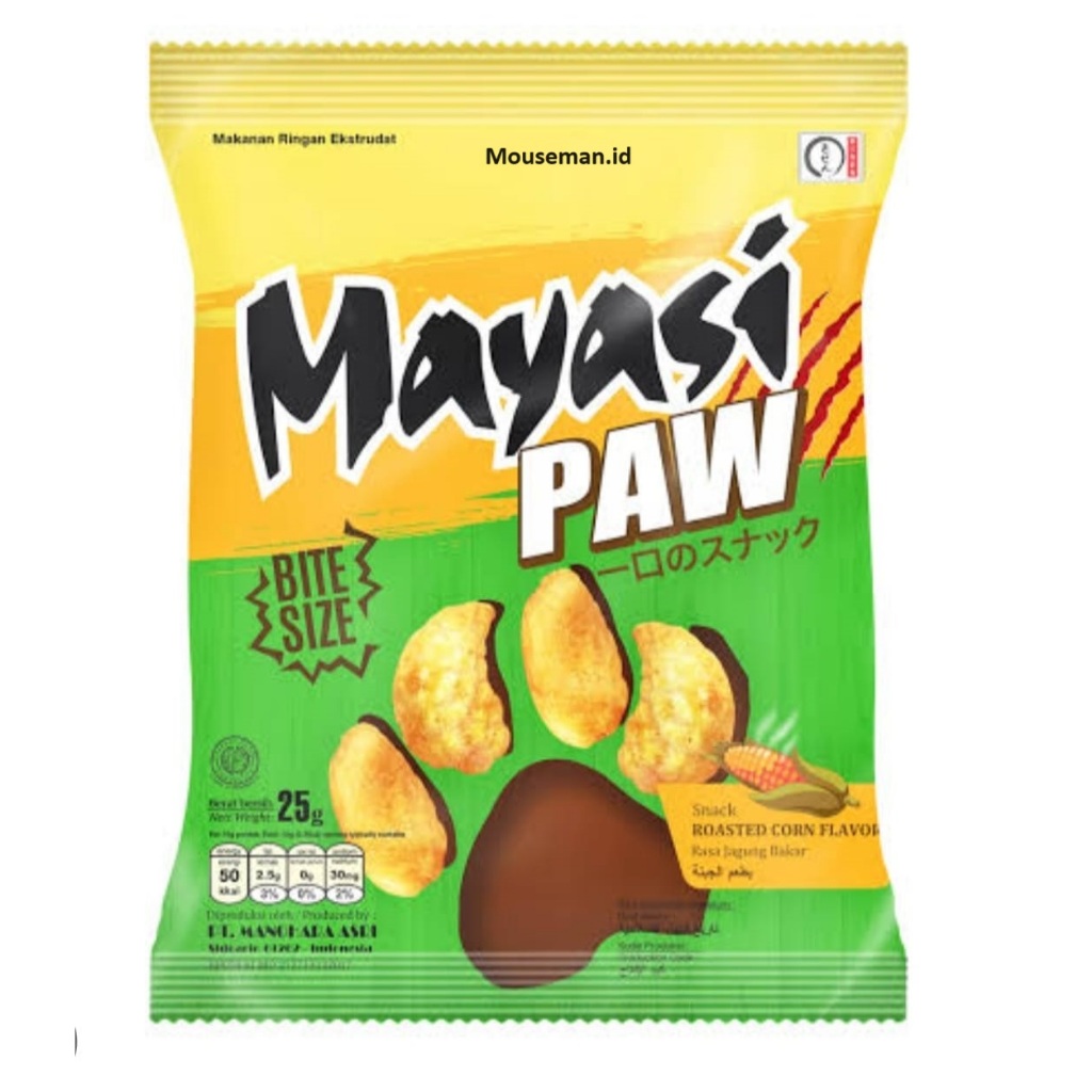 

Mayasi PAW BITE SIZE Snack ROASTED CORN FLAVOR Rasa Jagung Bakar 18gr