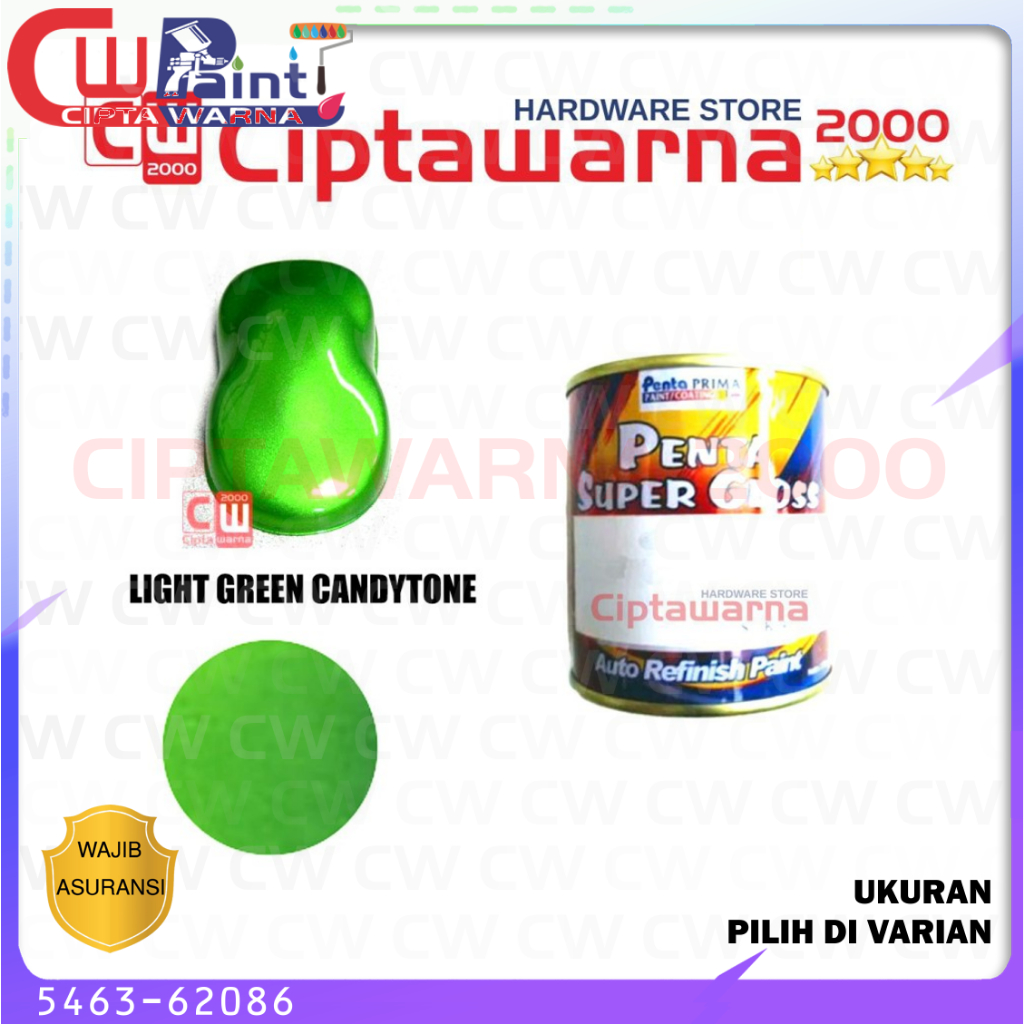 Cat Penta Super Gloss Light Green Hijau Candy Candytone 200 Gram 1 kg - CWK