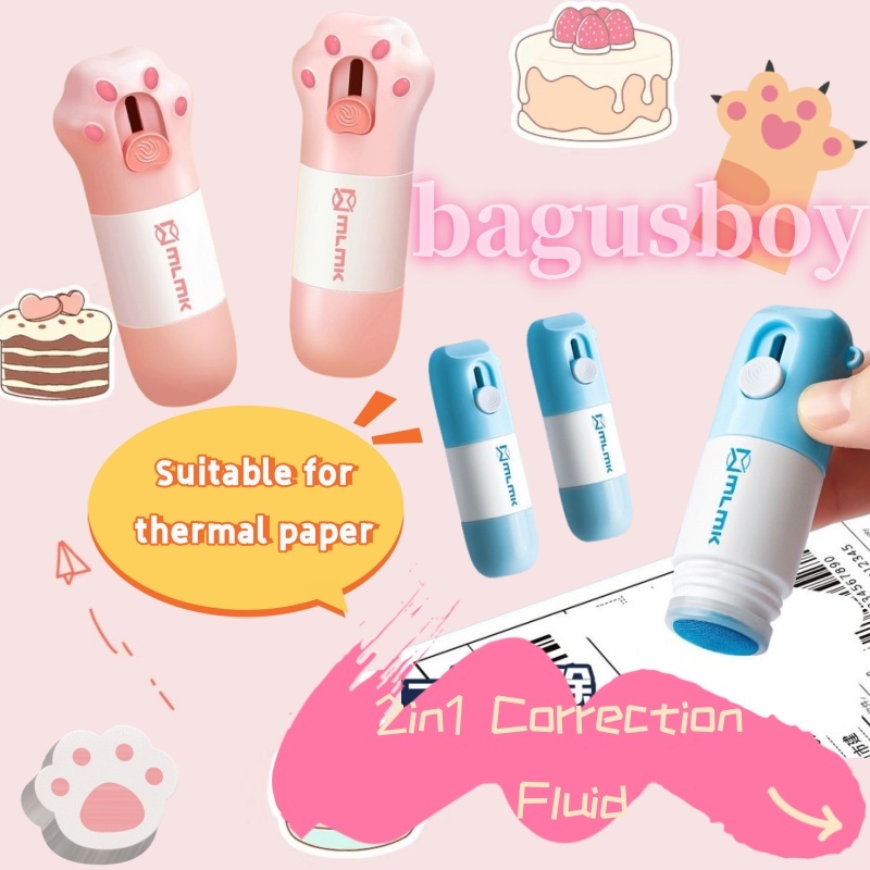 

【READY】CUTTER 2 in 1 ROLLER STAMP Penghapus Resi Thermal Paper Eraser Tip Ex Penghilang Informasi Resi plus cutter