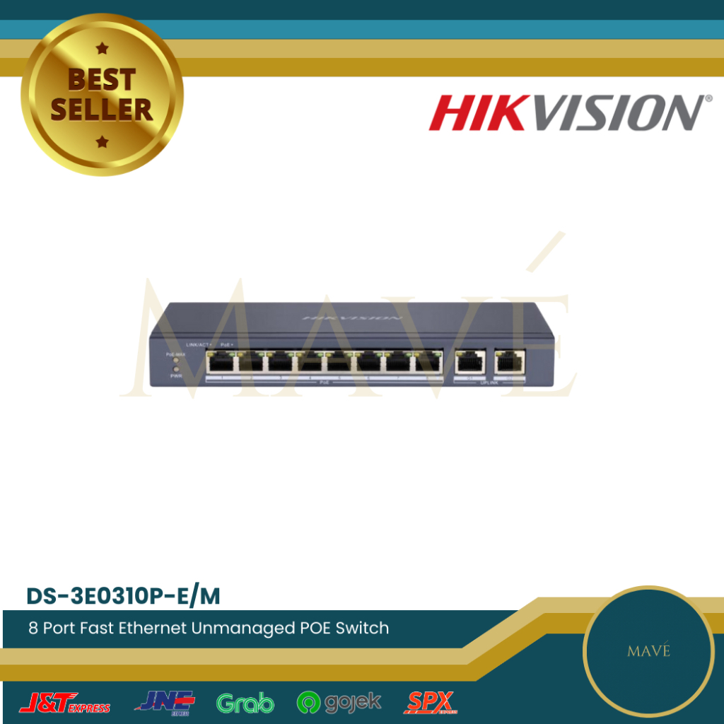 HIKVISION POE DS-3E0310P-E/M SWITCH HUB POE 8 PORT + 2 UPLINK