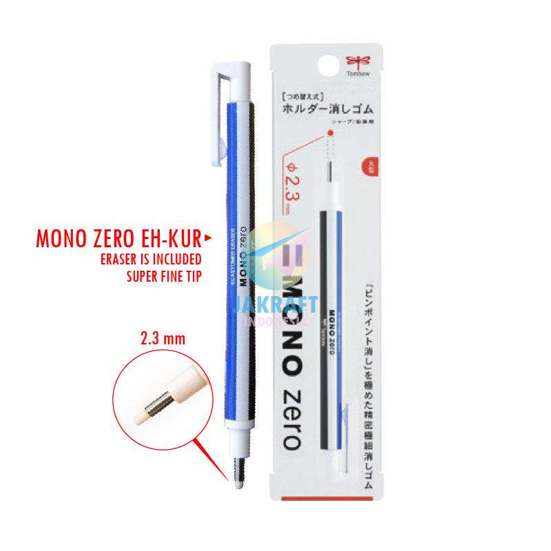 

(1 Set) Penghapus TOMBOW Mono Zero Eraser EH-KUR 2.3 mm Super Fine | Termasuk Isi Refill ER-KUR