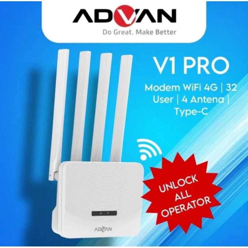 Advan V1 Pro Modem Wifi 4G Unlock All Operator 4 Antena Modem Advan Modem 4G Modem Unlock Modem All 
