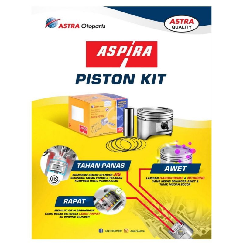 PISTON KIT ASPIRA PAKET PISTON MOTOR ORIGINAL ASPIRA HONDA TIGER OVERSIZE STANDART/25/50/75/100