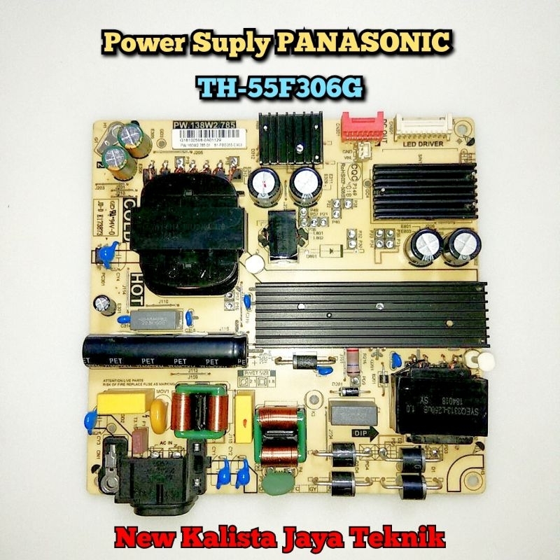 POWER SUPLY TV PANASONIC TH 55F306G ORIGINAL PW138W2.785 PSU 55F306 REGIULATOR TV TH55F306G PSU PANA