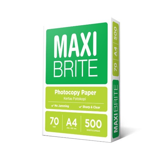 

KERTAS HVS MAXI BRITE A4 70GSM/KERTAS PRINT/FOTOCOPY