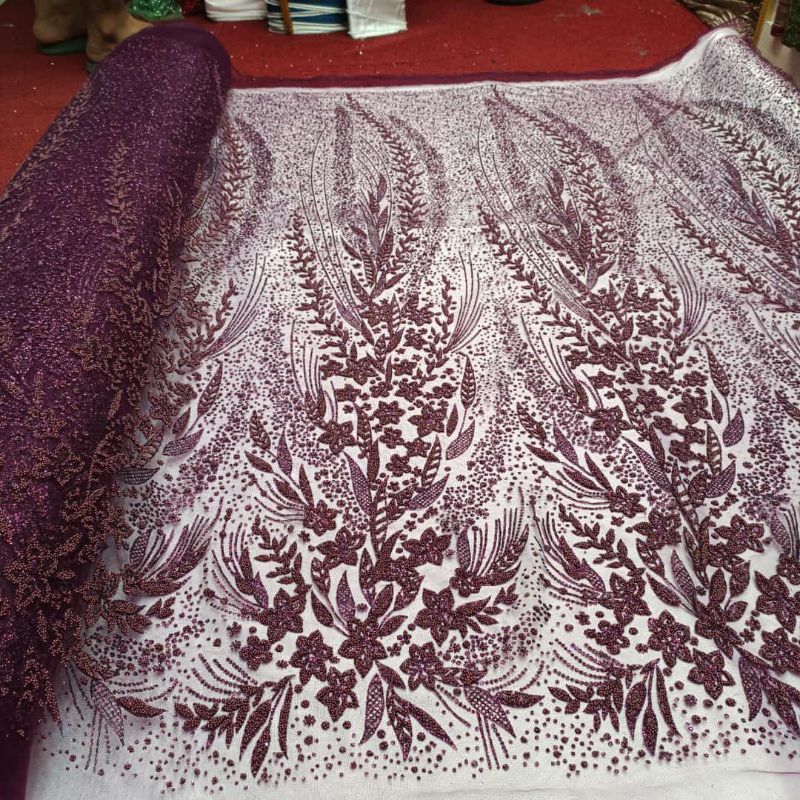 TERBARU  Kain Tile Candy Crush Mutiara | Bahan Kebaya Full Mutiara | Kebaya Gliter | Brukat Mewah