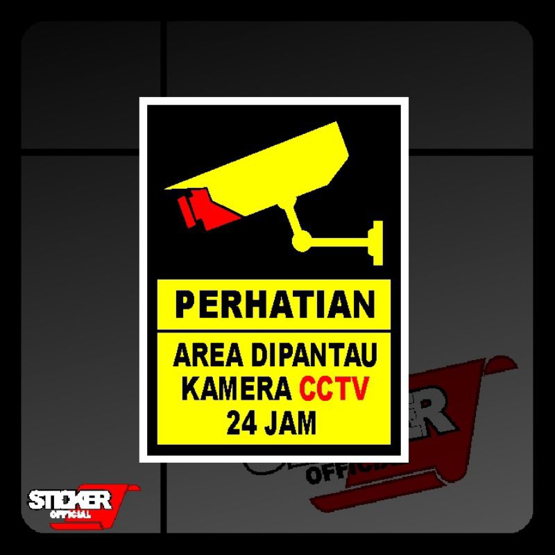 

stiker cctv, cctv sticker bahan vinyl