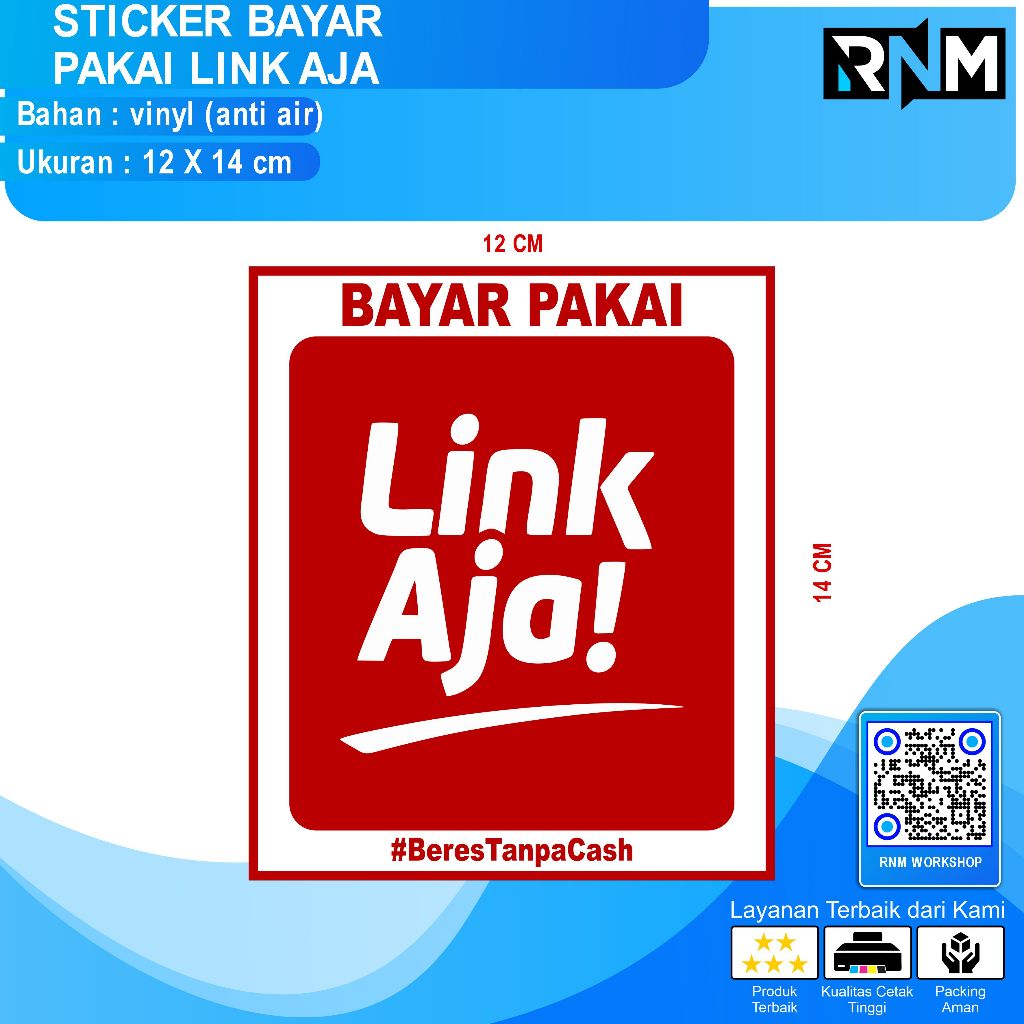 STICKER BAYAR PAKAI LINK AJA 12 X 14