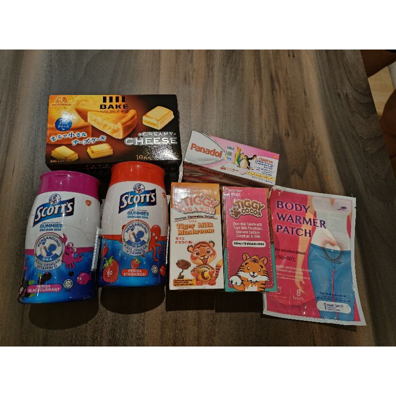 Scott Gummies, Tiger Milky Mushroom, Panadol anak Malaysia/panadol anak import