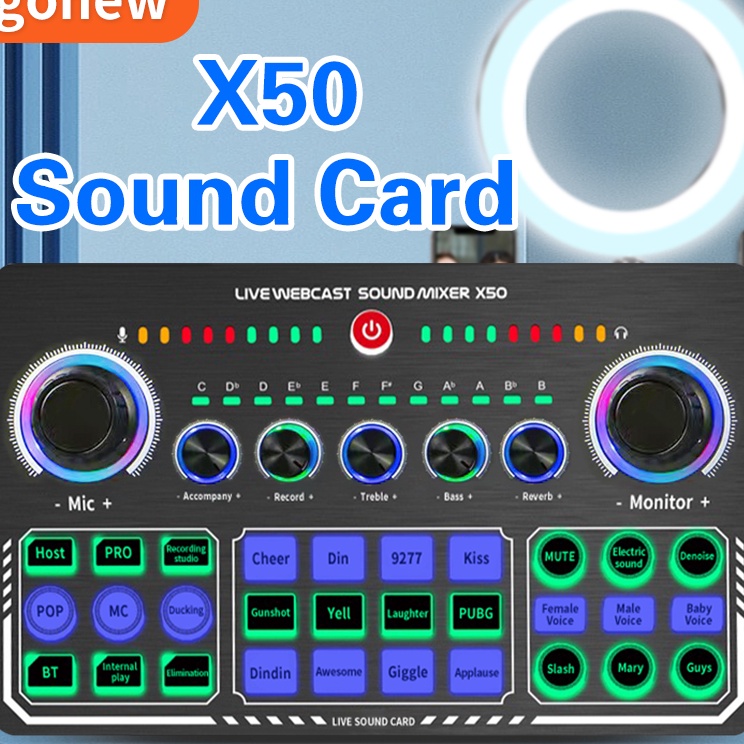 Sentuhan Personal Gonew Soundcard X5 Mixer Bluetooth Audio USB External Sound Card Live Teater Karao