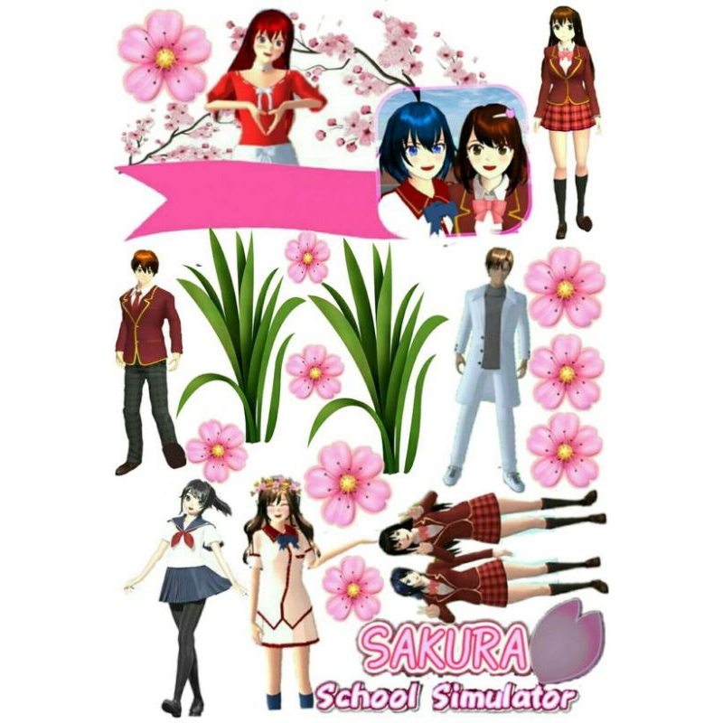 Cetak Topper Sakura School Simulator, Topper Kue Ultah