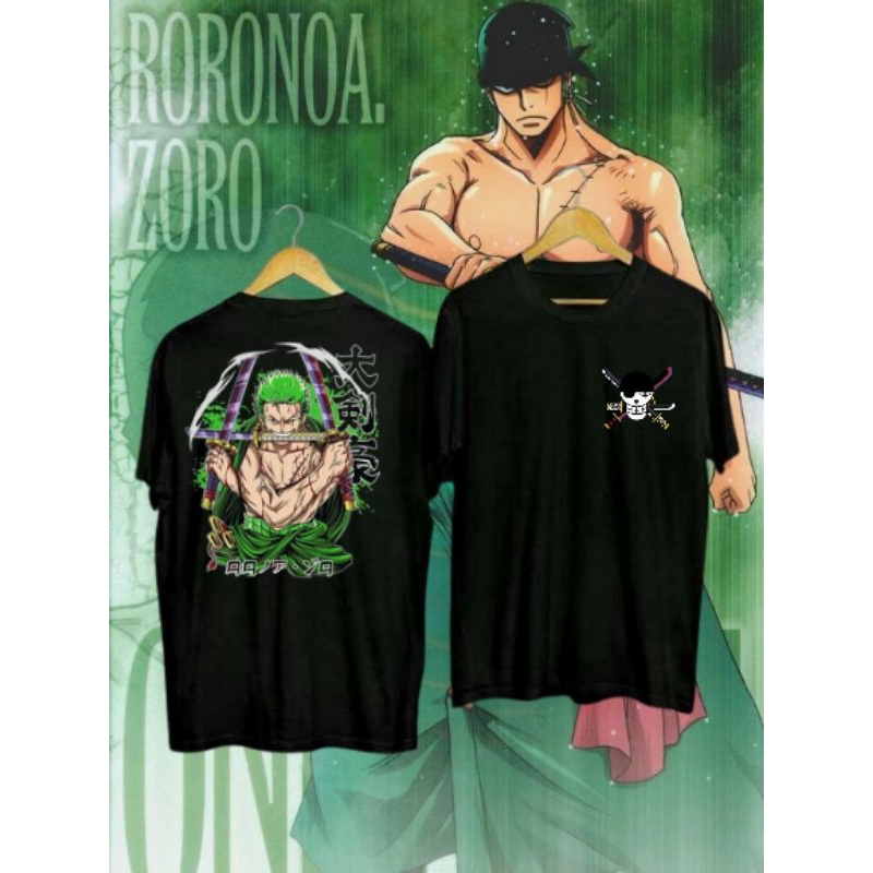 KAOS ANIME ONE PIECE RORONOA ZORO|BAJU ONE PIECE|KAOS RORONOA ZORO ONE PIECE|KAOS ONE PIECE RORONOA 