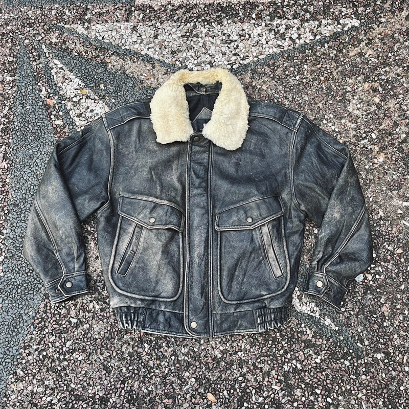 Vintage leather flight jacket