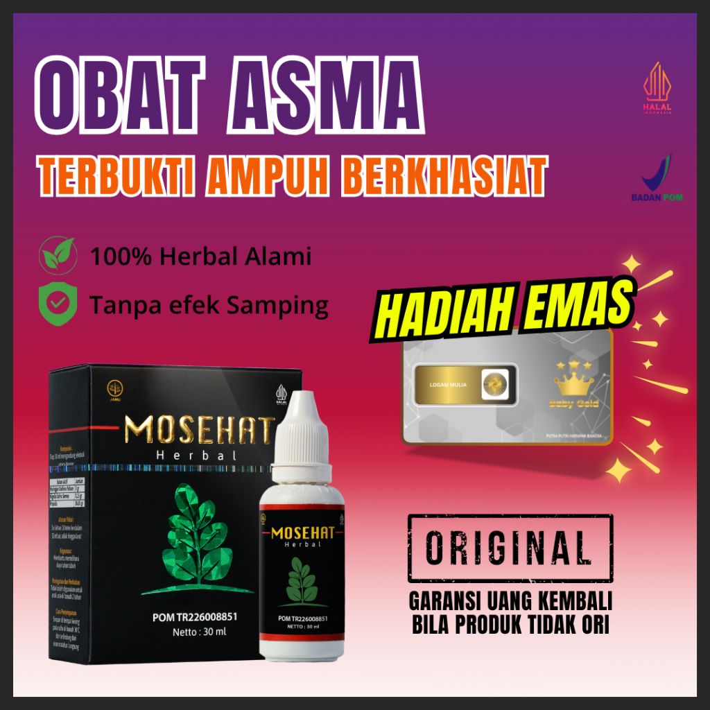 Mosehat Obat Asma Sesak Nafas Ampuh dan Alami Original Herbal BPOM