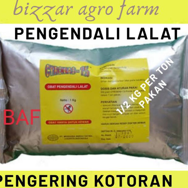 KODE F34O PENGHILANG BAU KOTORAN UNGGAS ANTI LALAT Cyromas plus cyromazin 1 KOTORAN KERING