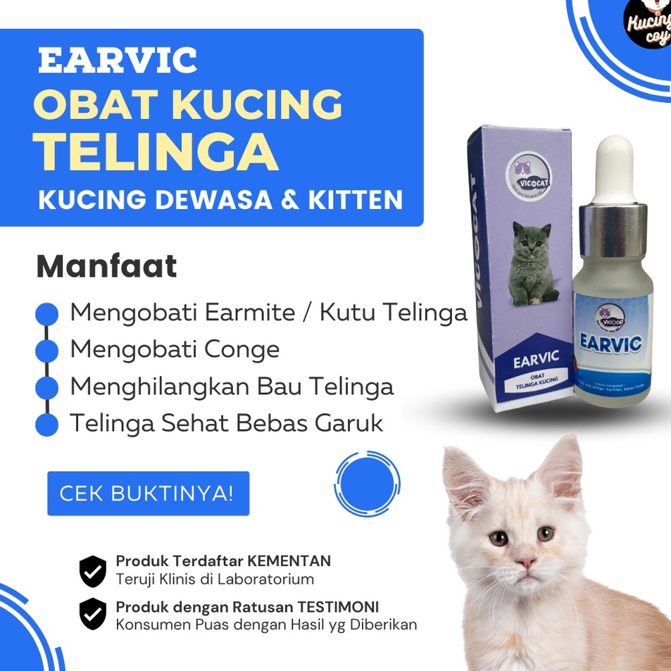 Dijual Murah EARVIC tetes telinga kucing mengi earmites kutu telinga radang otitis