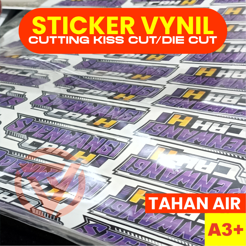 

CETAK PRINT STICKER LEMBARAN VYNIL A3+ SEHARI JADI CUTTING POTONG SESUAI POLA KISS DIE CUT LABEL KEMASAN