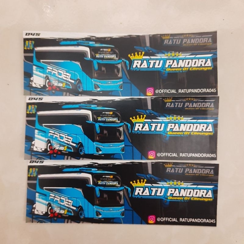 

3pcs Sticker Bus Stiker Bis Anti Air Ratu Pandora