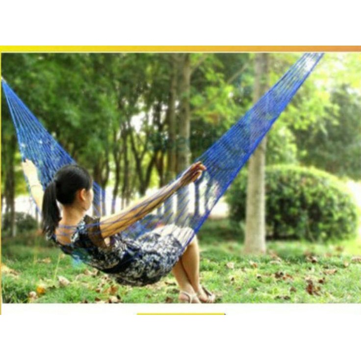 Eksklusif HAMMOCK ayunan jaring gantung taman bahan tambang PE 3mmcocok untuk dewas dan anak anak