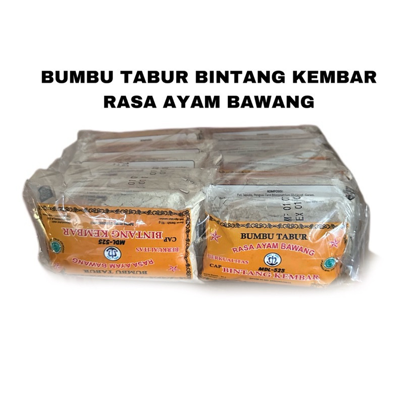 

Bumbu Tabur Bintang Kembar / MDL Rasa Ayam Bawang Isi 50gr x 12pc