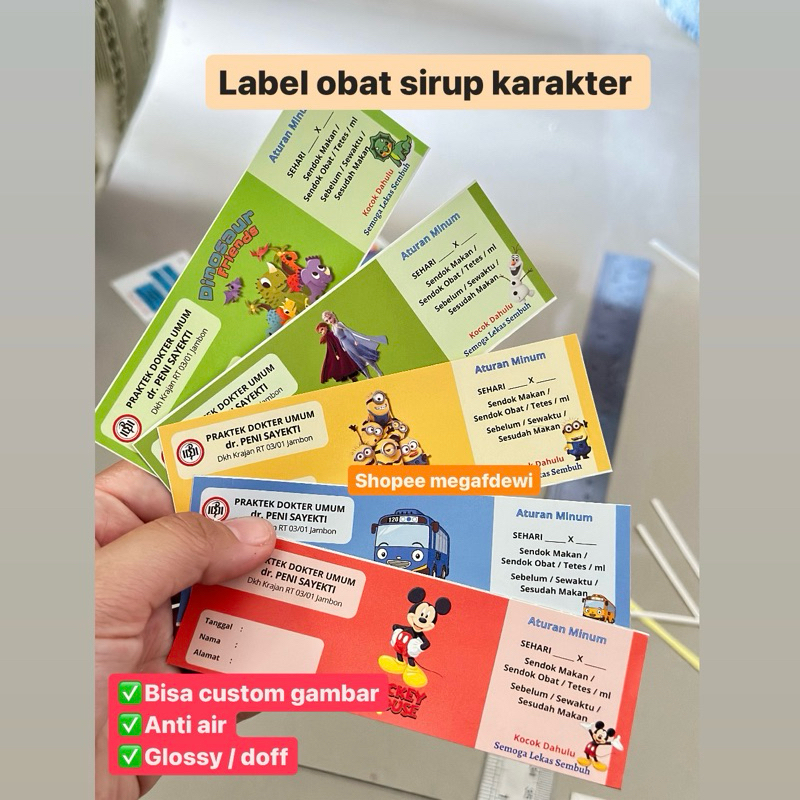 

LABEL SIRUP OBAT BOTOL KARAKTER LUCU ANAK