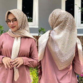 Segi Empat Motif Premium Golden Deenay katun Segi Empat Motif Bunga Printing