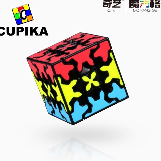 Rubik 3x3 QiYI Gear SANDWICH Cube 3x3 Black Based Blackbase 3x3