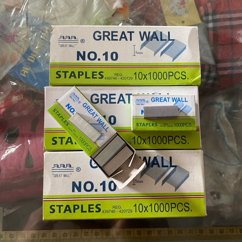 

[1 PAK] Isi / Refill Stapler Staples No. 10 GREAT WALL Original (Kecil) - Grosir & Eceran