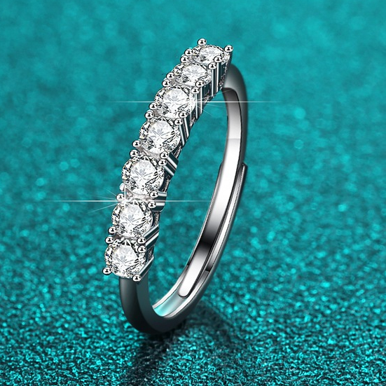 Cincin Pandora 925 Sterling Silver Moissan Diamond Row Ring Cincin Desain Premium Mewah Ulang Tahun 