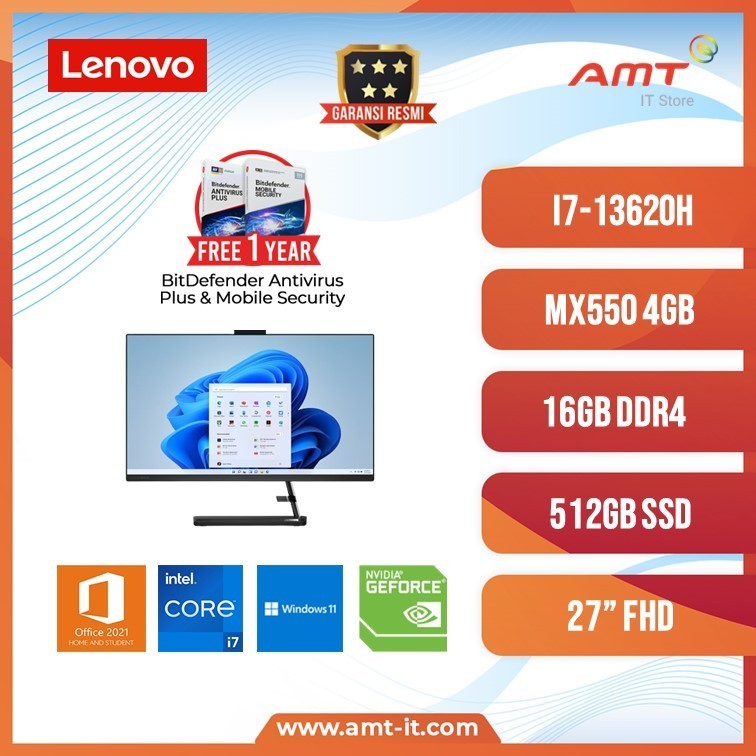 Lenovo IdeaCentre AIO 3 27IAP7 Core i7-13620H 16GB 512GB SSD MX550 4GB W11+OHS 27" FHD