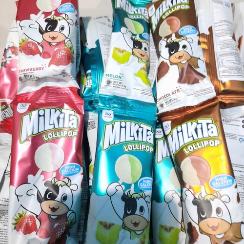 

1pack isi 30 Permen Lolipop Milkita Renceng