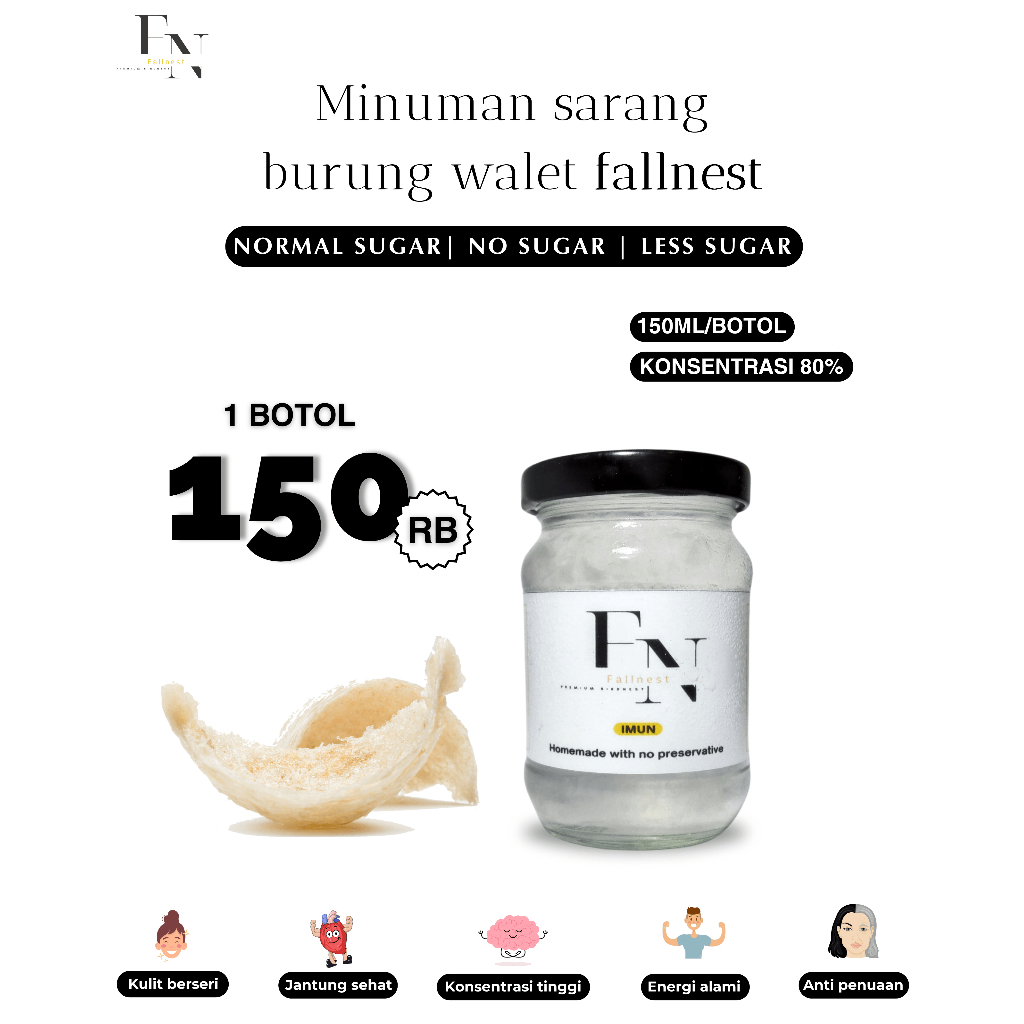 

Minuman sarang burung walet I fallnest I Birdnest drink I 150ML