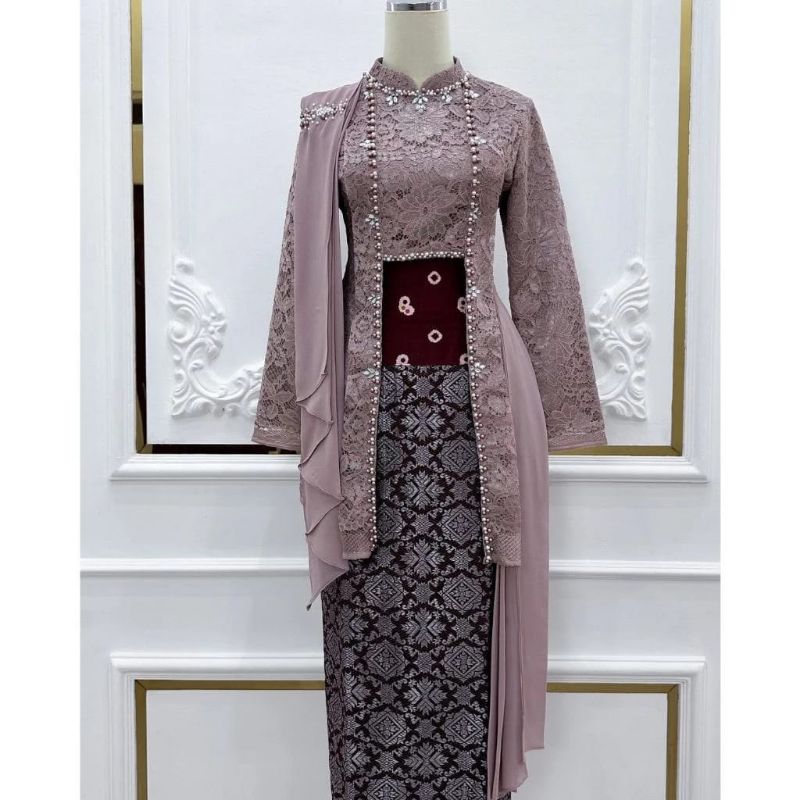 Kebaya Kutu Baru Modern/Kebaya berhijab Terlaris/Kebaya modern elegan 1 set