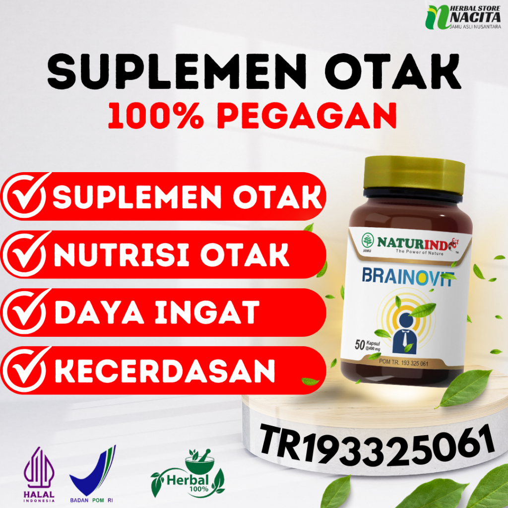 Brainovit Daun Pegagan Suplemen Kecerdasan Otak Anak ADHD Pikun Anxiety BPOM Halal
