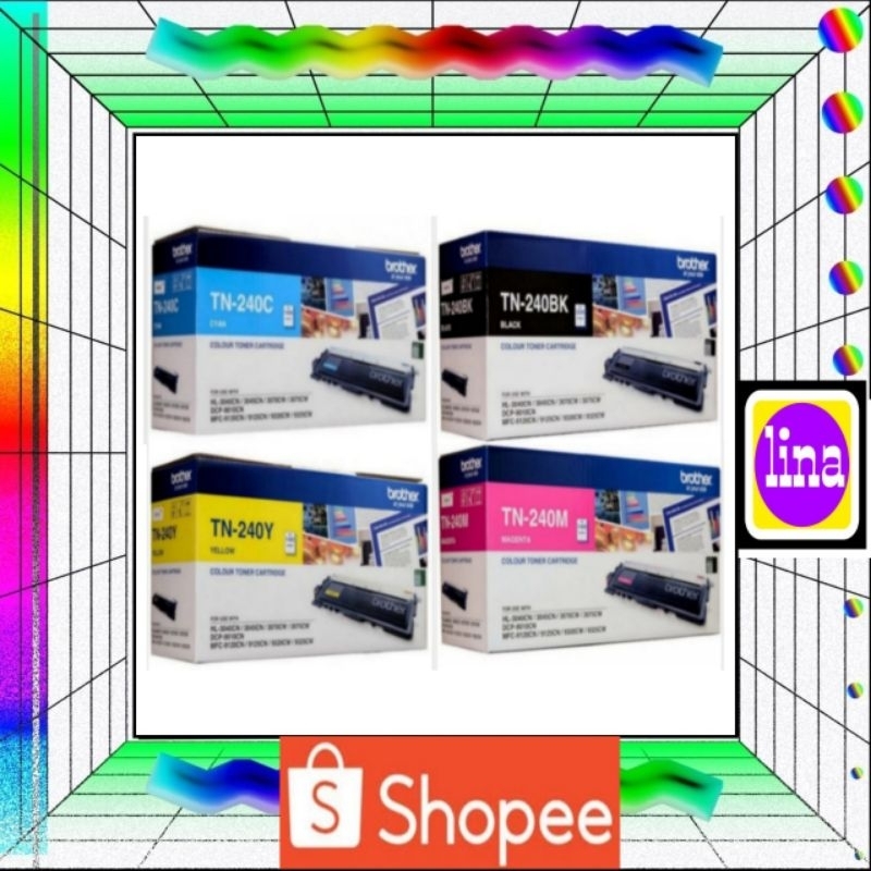 PAKETAN TONER BROTHER TN-240BK TN-240C TN-240Y TN-240M ORIGINAL