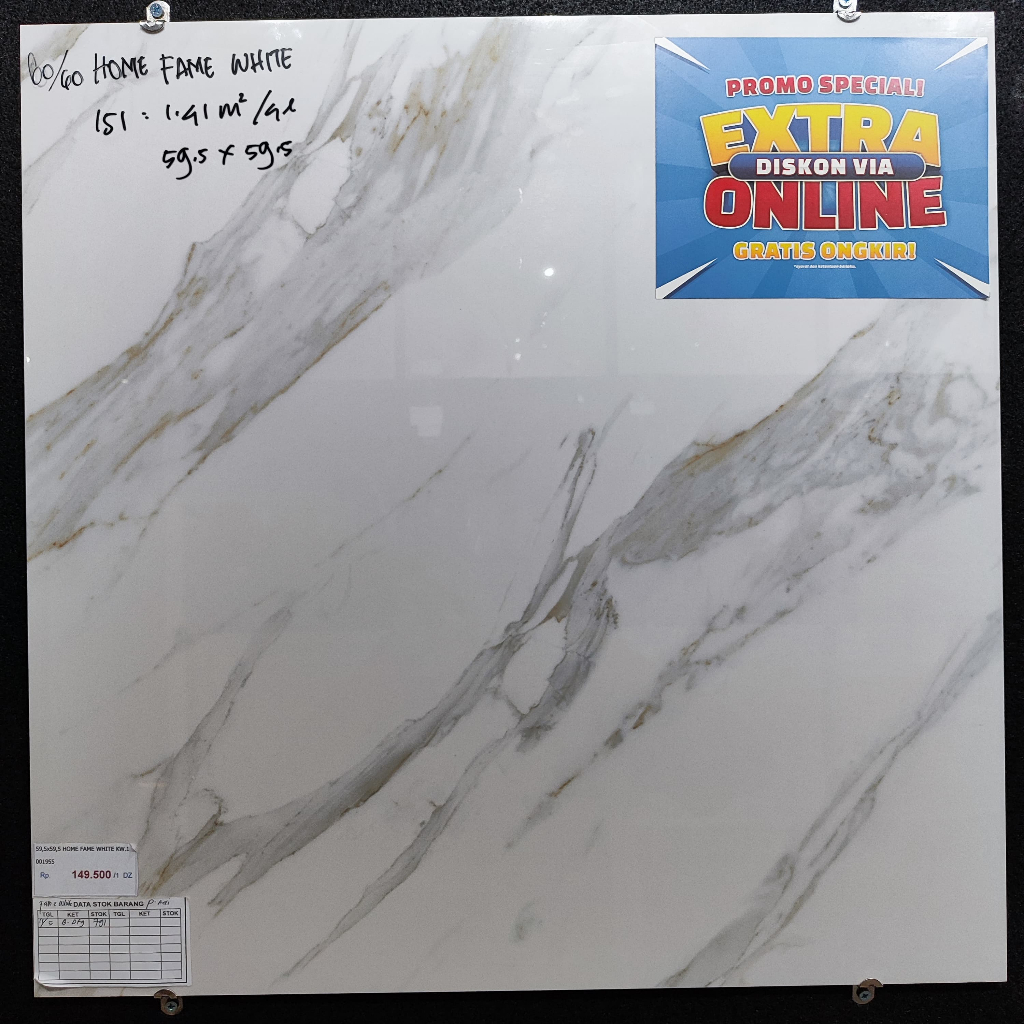 Granit Lantai Glazed Polish 60x60 Home Luxury Fame White