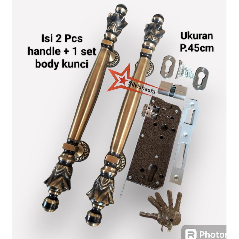Handle Pintu Rumah Minimalis Set Kuningan Antik Murah Gagang Pintu Rumah Minimalis Set Kuningan Anti