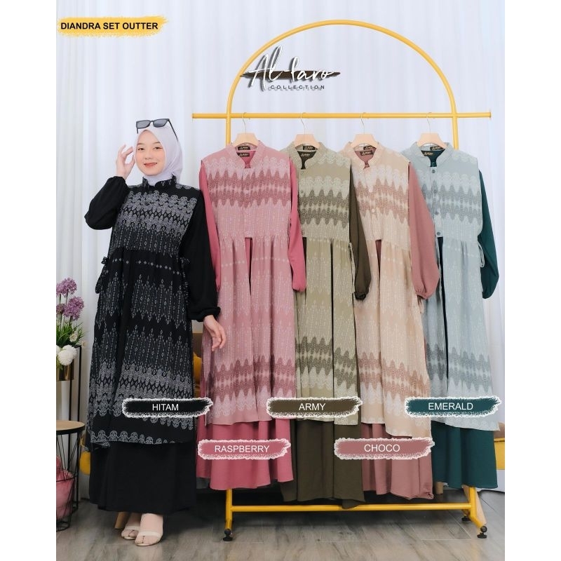 Gamis Diandra Set Outer | Gamis Crinkle | Gamis Alfaro