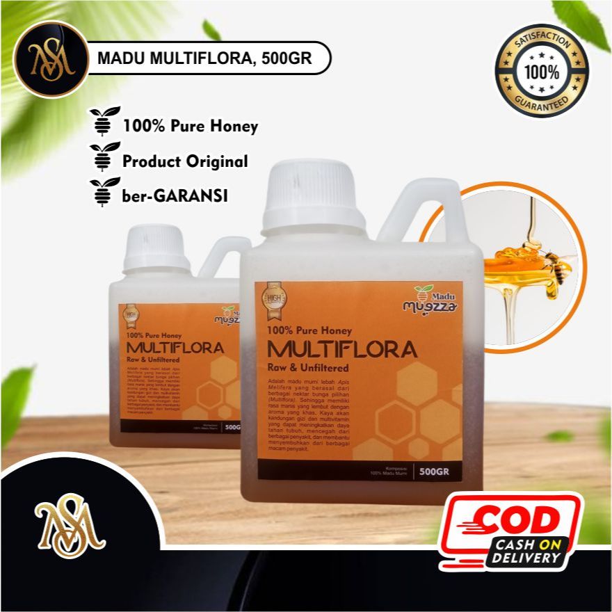 

MADU MURNI ASLI MULTIFLORA 500GR Grade A , 100% Original Raw Honey by Madu Muezza