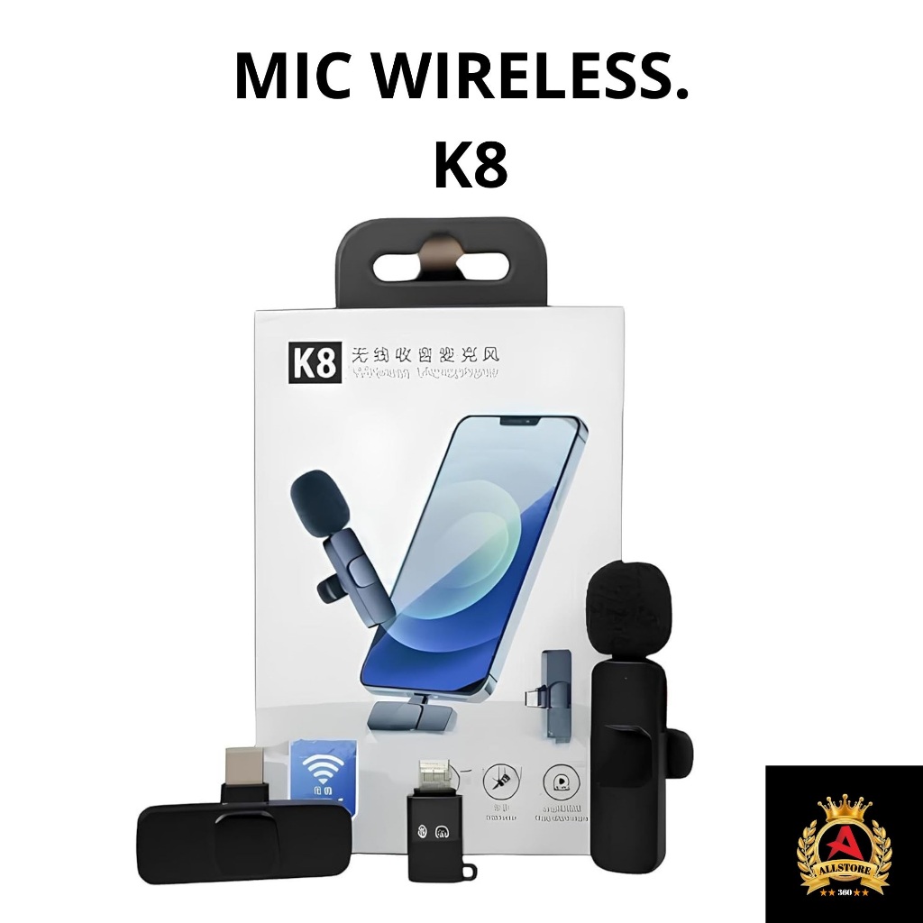 MIC WIRELESS K8 (TYPE C ) /MICROPHONE WIRELESS K8 LIGHTNING MIC BROADCAST