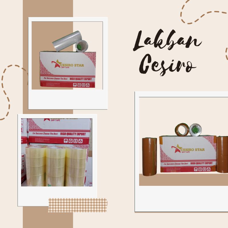 

Lakban Bening, Clear dan Coklat per-Dus Ukuran 45mm X 90 Yard