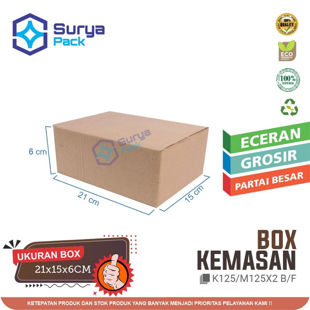 

KARDUS PACKING / KARTON BOX POLOS 21x15x6 CM