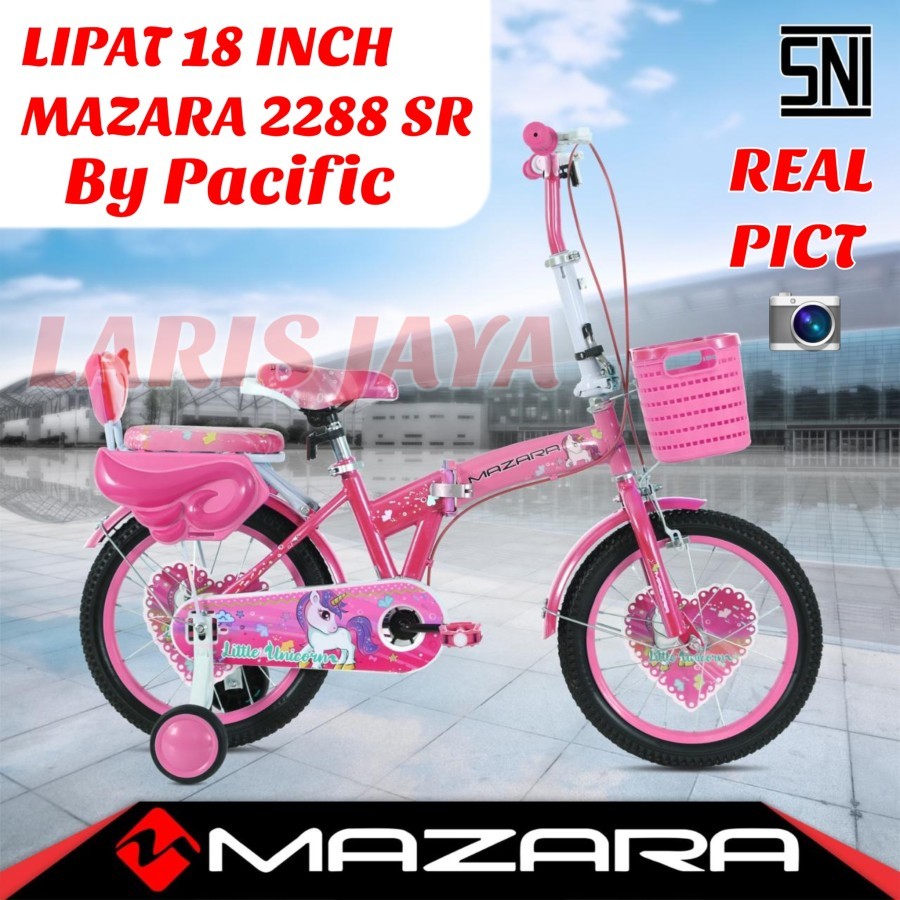 [ BONUS BELL ] SEPEDA LIPAT 18 INCH MAZARA 2288 SR By Pacific Dan sepeda anak 18 inch lipat Axxil 61