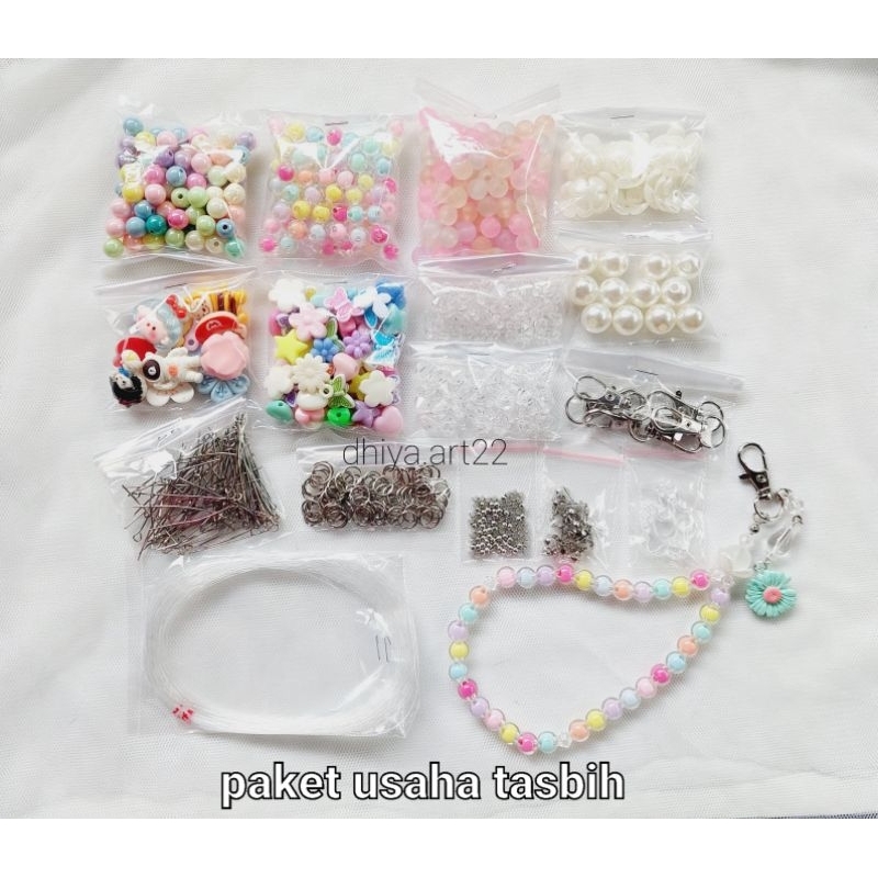Paket bahan DIY meronce tasbih (TANPA TASBIH)