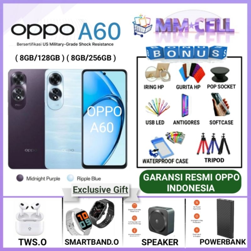 OPPO A60 NFC RAM 8/128 GB | OPPO A 60 NFC 8/256 GB GARANSI RESMI OPPO INDONESIA