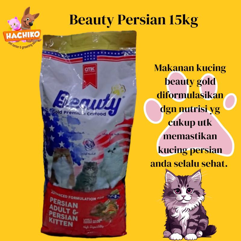 Makanan Kucing Beauty Gold Persian Adult & Kitten 15Kg/Makanan Kucing BEAUTY GOLD PERSIAN