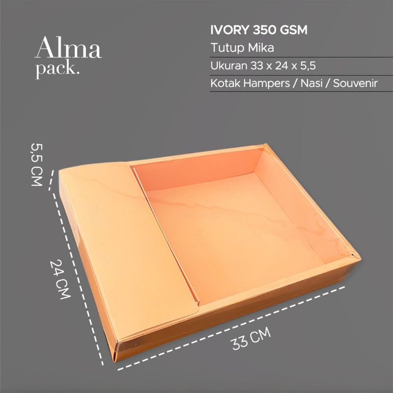 

Box Eksklusif Food Hampers uk. 33x24x5,5cm - Peach