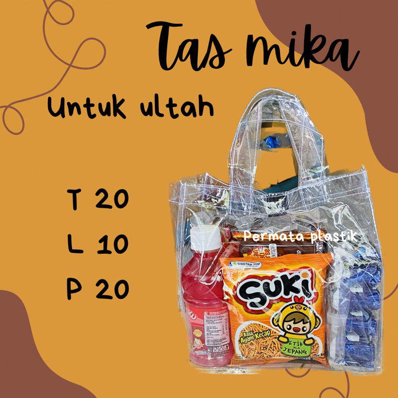 

tas mika bening Transparan Tebal,Souvenir Ulang Tahun,Hampers Aqiqoh,Tas Snack Ultah Kue Lebaran